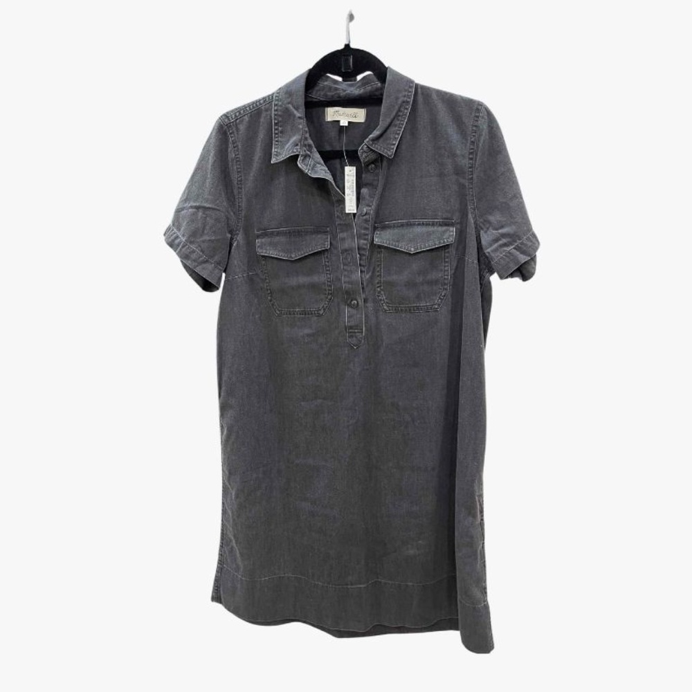 Madewell Black Lightweight Denim Shirt Dress | Sz M